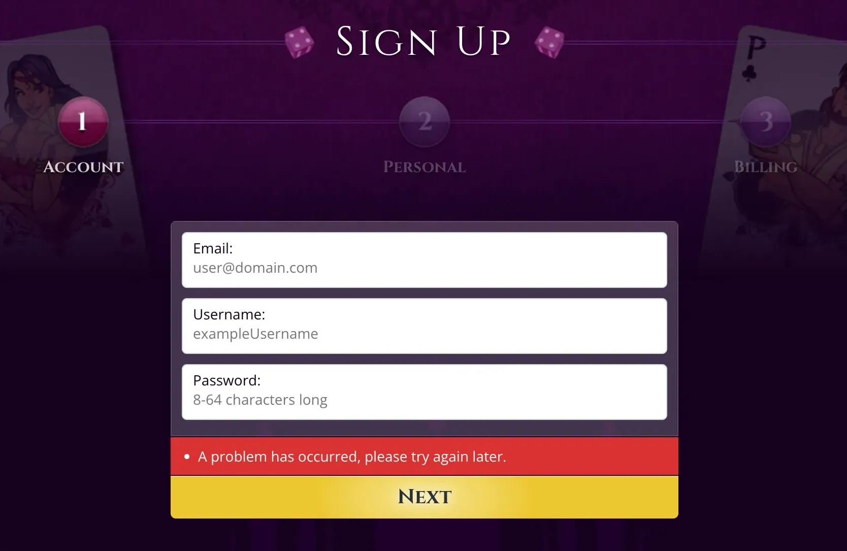 aladdin-gold-casino signup page